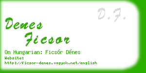 denes ficsor business card
