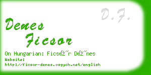 denes ficsor business card